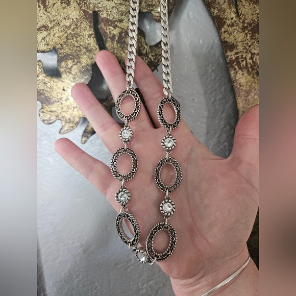 Brighton Reversible Rhinestone Townsend Circle Chain Necklace - Picture 3 of 7